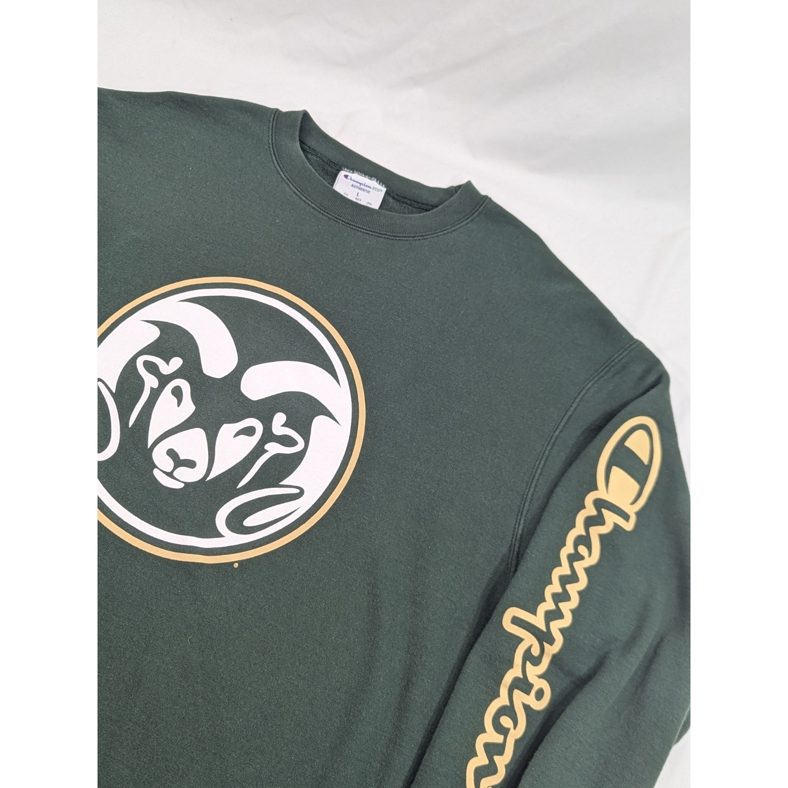 Champion Colorado State Rams Green Large Pullover Sweatshirt Ncaa Crewneck